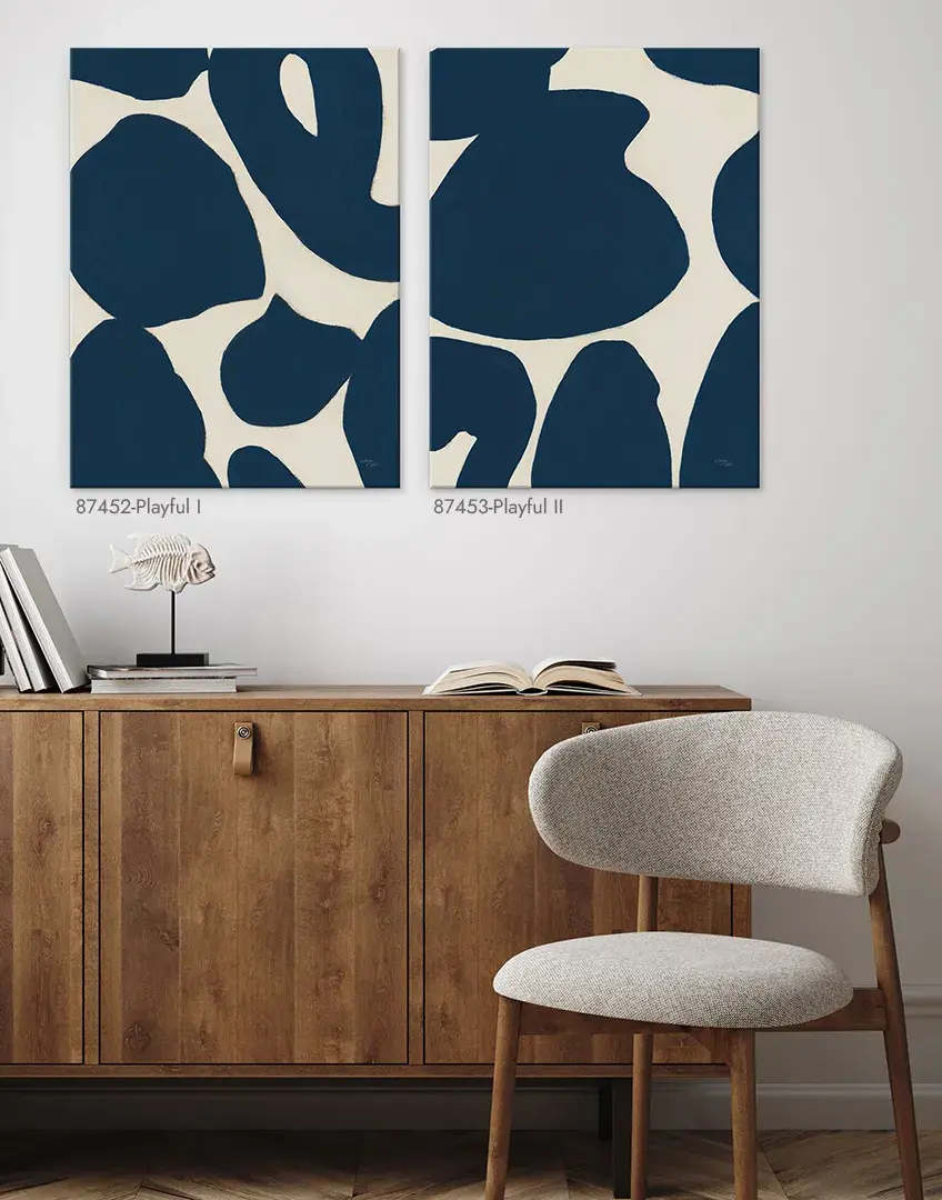 Cuadros abstractos azules para oficinas
