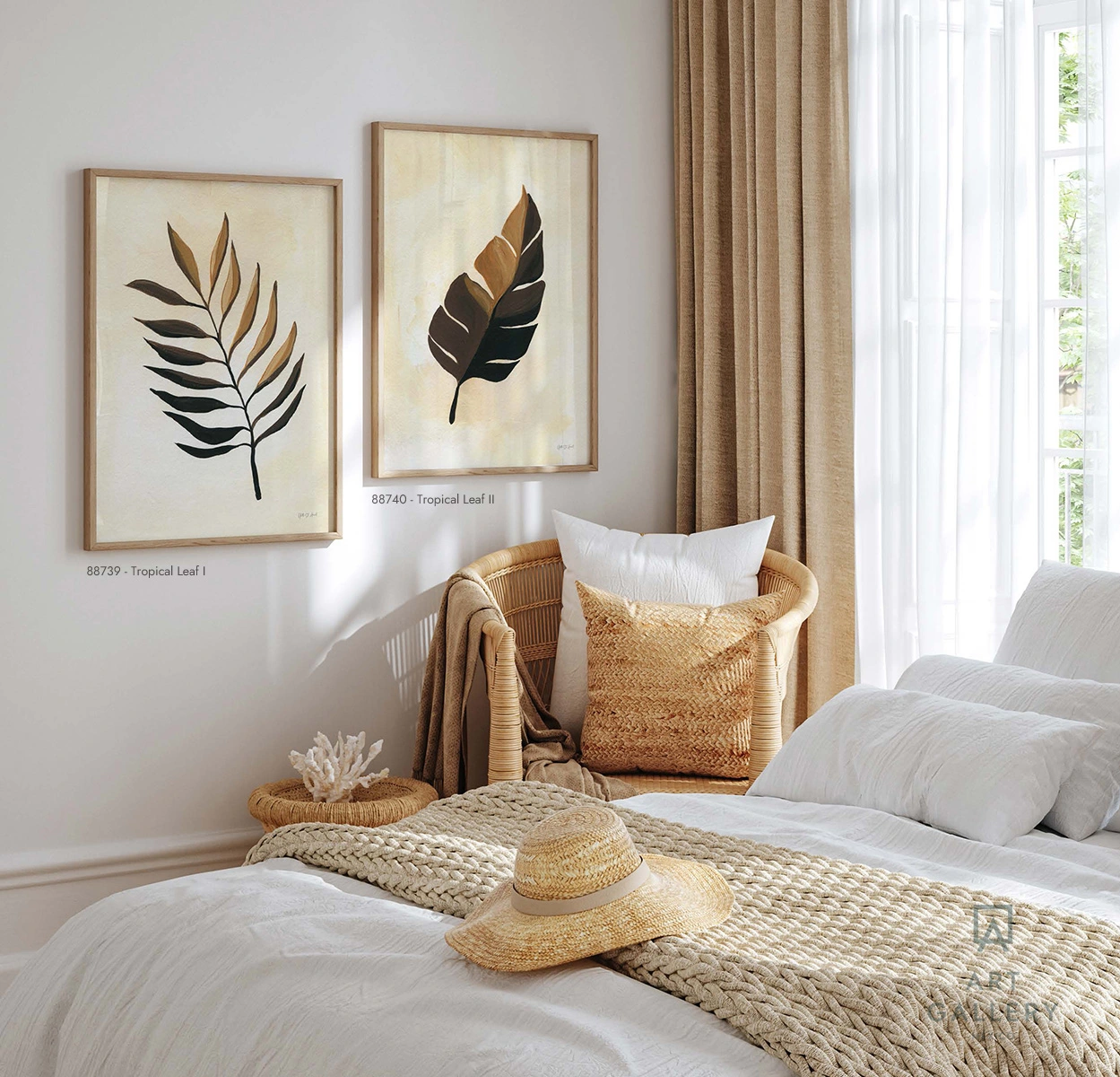 Cuadros decorativos de hojas para habiración